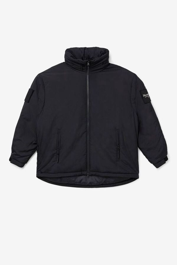 Jaquetas Fila Homem Pretas - Fila Project 7 Mid Length Puffer Coat Portugal Lisboa,VCNI-78923